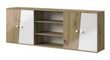 Cabinet extension Sirte 17, Colour: Oak / White high gloss - Measurements: 80 x 213 x 40 cm (H x W x D)