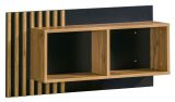 Suspended rack / Wall shelf Trevalli 11, Colour: Oak / Black - Measurements: 46 x 90 x 22 cm (H x W x D)