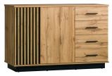 Dresser Trevalli 6, Colour: Oak / Black - Measurements: 88 x 141 x 40 cm (H x W x D)