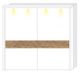 LED frame for Sliding door closet / Closet Faleasiu 08 and 09, Colour: White. 