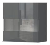Hanging display case Vaitele 26, Colour: Anthracite high gloss - 56 x 55 x 29 cm (h x w x d)