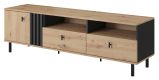 TV base cabinet Gardane 02, Colour: oak / anthracite - Measurements: 49 x 165 x 40 cm (H x W x D)