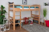 Highsleeper bed "Easy Premium Line" K14/n, solid beech wood, clearly varnished, convertible - 90 x 190 cm