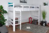 Highsleeper bed "Easy Premium Line" K14/n, solid beech wood, white finish, convertible - 90 x 190 cm