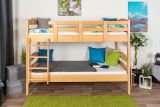 Bunk bed for adults "Easy Premium Line" K19/n, headboard and footboard with holes, solid beech wood, natural - 90 x 190 cm (w x l), convertible