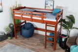 Loft bed 90 x 200 cm, "Easy Premium Line" K22/n, solid beech wood cherry, convertible