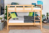 Bunk bed 160 x 190 cm for adults "Easy Premium Line" K24/n, head and footboard straight, solid beech wood, natural lacquered, convertible