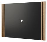Back panel Slatina 16, Colour: Oak / Black - Measurements: 100 x 140 x 4 cm (H x W x D)