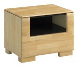 Bedside table "Lipik" 51, Colour: Oak / Black, partial solid wood - Measurements: 44 x 50 x 35 cm (h x w x d)