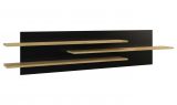Suspended rack "Lipik" 62, Colour: Oak / Black, partial solid wood - Measurements: 40 x 182 x 20 cm (h x w x d)