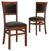 Chair "Medulin" 04, Colour: Walnut / black, partial solid - Measurements: 93 x 46 x 55 cm (H x W x D)