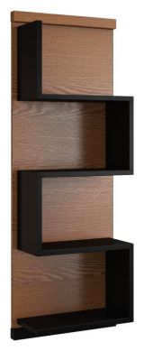 Suspended rack "Postira" 20, Colour: Wallnut / Black, partial solid wood - Measurements: 120 x 42 x 22 cm (h x w x d)