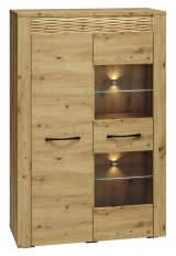 Glostrup 05 cabinet, Colour: Oak - measurements: 140 x 92 x 40 cm (h x w x d), with 2 doors and 8 compartments