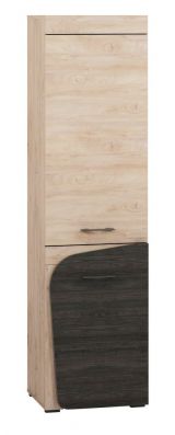 Cupboard Gainesville 02, Colour: Oak Light / Dark Brown - Measurements: 199 x 53 x 40 cm (H x W x D), with 2 doors and 5 compartments