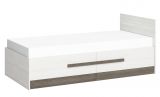 Single bed / Guest bed Knoxville 16, Colour: Pine White / Grey - Lying area: 90 x 200 cm (w x l), with 2 drawers