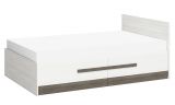 Single bed / Guest bed Knoxville 17, Colour: Pine White/Grey - Lying area: 120 x 200 cm (w x l), with 2 drawers