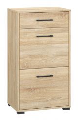 Shoe cabinet Vacaville 09, Colour: Sonoma oak light - measurements: 90 x 50 x 34 cm (H x W x D), with 2 doors, 1 drawer and 4 shelves
