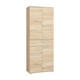 Cupboard Tapachula 02, Colour: Sonoma Oak Light - Measurements: 203 x 79 x 40 cm (h x w x d), with 4 doors, 1 drawer and 5 compartments