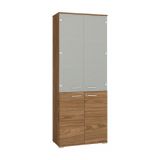 Display case Tapachula 03, Nut colours - measurements: 203 x 79 x 40 cm (h x w x d), with 4 doors and 5 compartments
