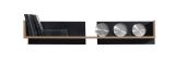 Suspended rack "Tinlot" 13, Black / Walnut - Measurements: 20 x 110 x 24 cm (H x W x D)
