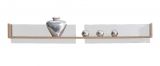 Suspended rack "Tinlot" 12, White / Walnut - Measurements: 20 x 150 x 24 cm (H x W x D)