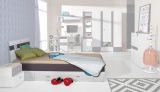 Children's bed / Youth bed "Emilian" 19, pine bleached / dark grey - 90 x 200 cm 