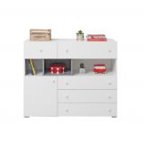 Children's room - Chest of drawers Lede 12, Colour: Grey / White - Measurements: 90 x 110 x 40 cm (h x w x d)