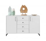 Dresser Tellin 06, Colour: White / White high gloss - Measurements: 85 x 140 x 40 cm (h x w x d)