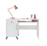 Tellin 09 desk, Colour: White / White high gloss - Measurements: 76 x 125 x 55 cm (H x W x D)