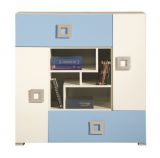 Children's room Chest of drawers Namur 07, Colour: Blue / Beige - Measurements: 102 x 100 x 44 cm (h x w x d)