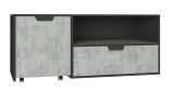 Children's room TV base cabinet Sprimont 10, Colour: Dark Grey / Grey - Measurements: 45 x 120 x 50 cm (H x W x D)