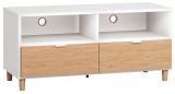 TV base cabinet Arbolita 36, Colour: White / Oak - Measurements: 56 x 120 x 47 cm (H x W x D)