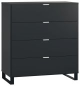 Chest of drawers Chiflero 07, Colour: Black - Measurements: 100 x 90 x 47 cm (H x W x D)