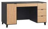 Desk Leoncho 28, Colour: Black / Oak - Measurements: 78 x 140 x 67 cm (H x W x D)