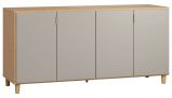Chest of drawers Nanez 04, Colour: Oak / Grey - Measurements: 78 x 160 x 47 cm (H x W x D)