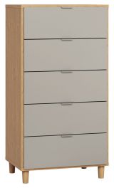 Dresser Nanez 05, Colour: Oak / Grey - Measurements: 122 x 63 x 47 cm (h x w x d)