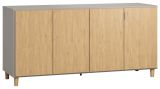 Chest of drawers Nanez 26, Colour: Grey / Oak - Measurements: 78 x 160 x 47 cm (h x w x d)