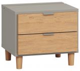 Night dresser Nanez 38, Colour: Grey / Oak - Measurements: 40 x 45 x 40 cm (H x W x D)