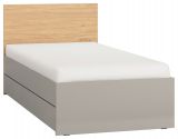 Single bed / Guest bed Nanez 44, Colour: Grey / Oak - Lying surface: 90 x 200 cm (w x l)