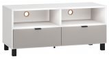 TV base cabinet Pantanoso 10, Colour: White / Grey - Measurements: 56 x 120 x 47 cm (H x W x D)