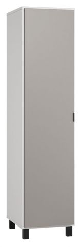 Hinged door cabinet / Wardrobe Pantanoso 12, Colour: White / Grey - Measurements: 195 x 47 x 57 cm (H x W x D)