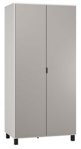 Hinged door cabinet / Wardrobe Pantanoso 13, Colour: White / Grey - Measurements: 195 x 93 x 57 cm (H x W x D)