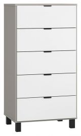 Chest of drawers Pantanoso 30, Colour: Grey / White - measurements: 122 x 63 x 47 cm (h x w x d)