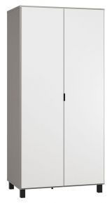 Hinged door cabinet / Wardrobe Pantanoso 38, Colour: Grey / White - Measurements: 195 x 93 x 57 cm (H x W x D)