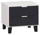 Bedside table Vacas 16, Colour: White / Black - Measurements: 40 x 45 x 40 cm (H x W x D)