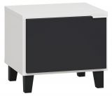 Bedside table Vacas 17, Colour: White / Black- measurements: 40 x 45 x 40 cm (h x w x d)