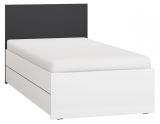 Single bed / Guest bed Vacas 22, Colour: White / Black - Lying surface: 90 x 200 cm (w x l)