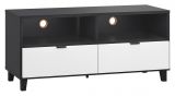 TV base cabinet Vacas 36, Colour: Black / White - Measurements: 56 x 120 x 47 cm (H x W x D)
