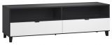 TV base cabinet Vacas 37, Colour: Black / White - Measurements: 56 x 180 x 47 cm (H x W x D)