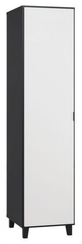 Hinged door cabinet / Wardrobe Vacas 38, Colour: Black / White - Measurements: 195 x 47 x 57 cm (H x W x D)